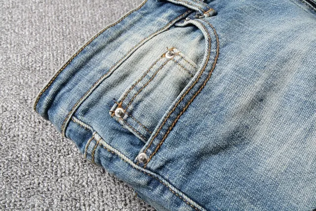 浅洗 distressed snake 刺绣 slim-fit 牛仔裤 13
