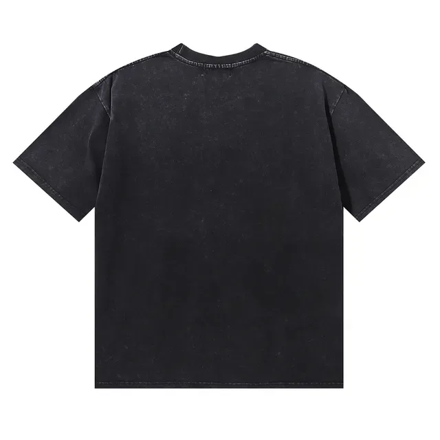 MAJESTIK Distressed Black Graphic Angel Devil Motif T-Shirt 2