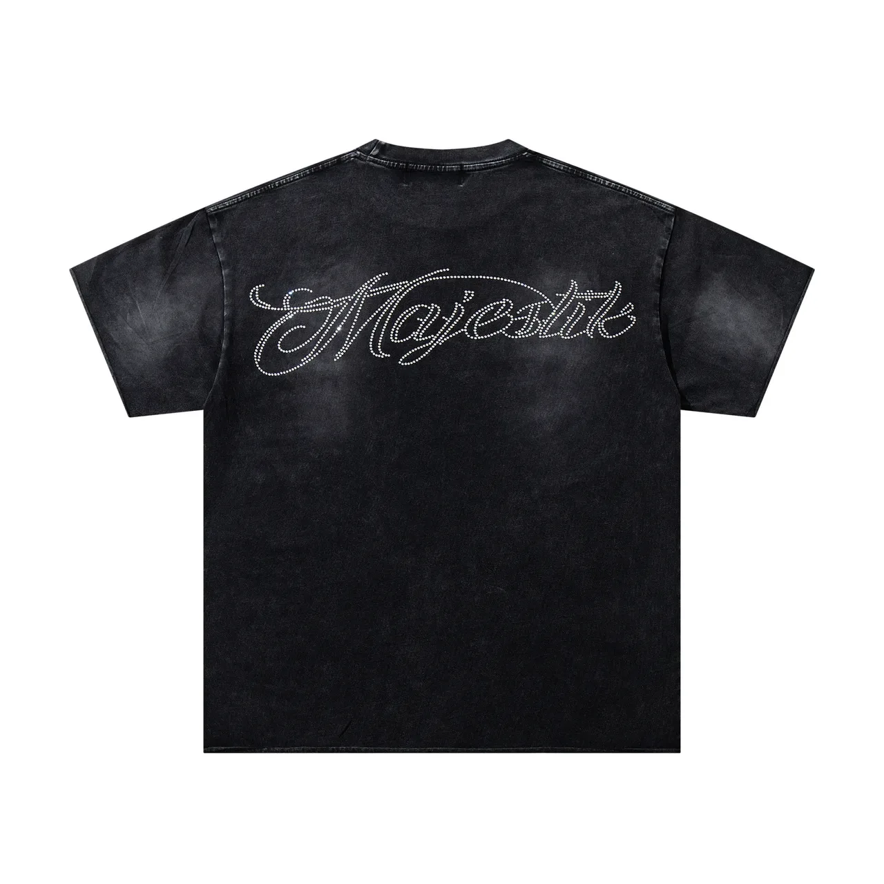 Majestik Distressed Black Graphic Print Oversized T-Shirt 3