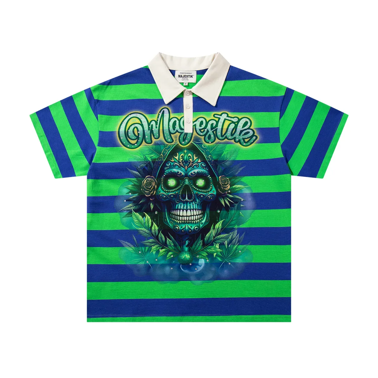 MAJESTIK Striped Graphic Polo Shirt 4