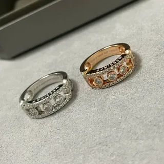 Messika Move Silver Gold Openwork Band Pavé Diamond Halo Ring by Generic — accessories supplier, yupoo album photo
