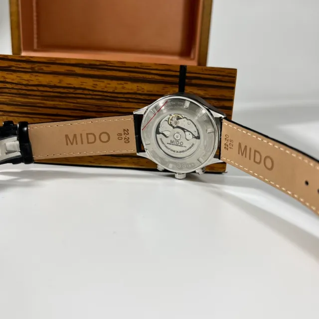 Mido Multifort 计时自动 灰色表盘 黑色皮革表带 机械手表 2