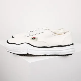 MMY Footwear Zapatillas Blancas Negras con Upper de Lona y Suela Intermedia Esculpida