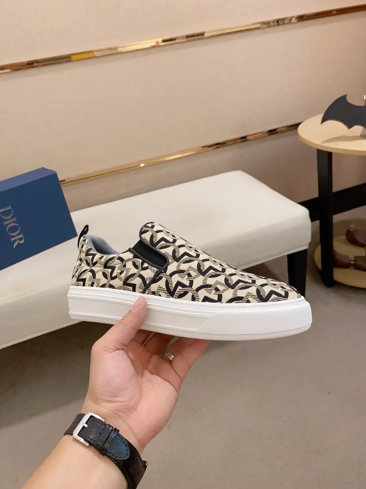Monogram-Print Slip-On Sneaker 5
