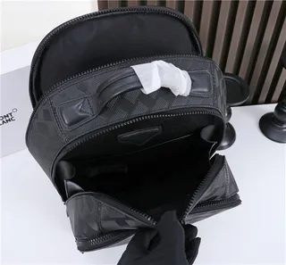 Montblanc Meisterstück কালো এমবসড বাস্কেটভিভ ক্যাজুয়াল ব্যাকপ্যাক 2