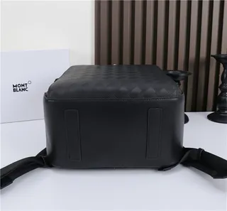 Montblanc Meisterstück কালো এমবসড বাস্কেটভিভ ক্যাজুয়াল ব্যাকপ্যাক 4