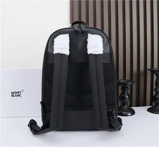 Montblanc Meisterstück কালো এমবসড বাস্কেটভিভ ক্যাজুয়াল ব্যাকপ্যাক 6