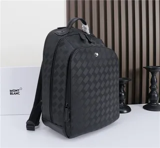 Montblanc Meisterstück কালো এমবসড বাস্কেটভিভ ক্যাজুয়াল ব্যাকপ্যাক 7
