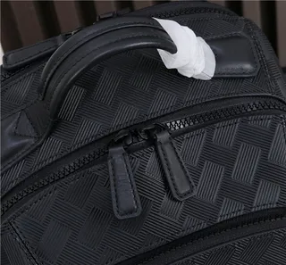 Montblanc Meisterstück কালো এমবসড বাস্কেটভিভ ক্যাজুয়াল ব্যাকপ্যাক 8