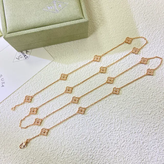 Multi-Tone Geometric Square Link Necklaces 3