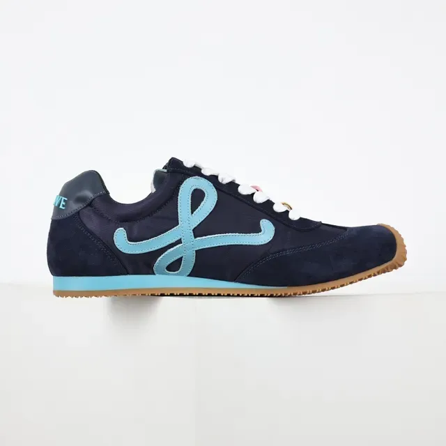 Navy Blue and Light Blue Embroidered Logo Lifestyle Sneakers 7