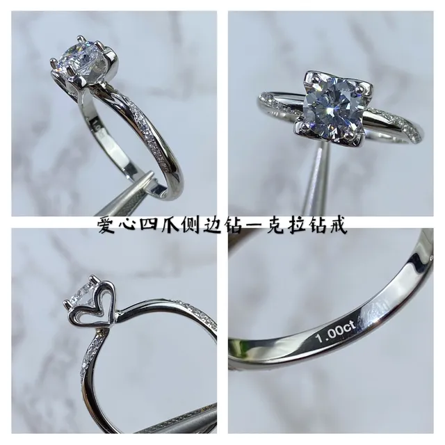 Navy Silver Solitaire Center Stone Four-Prong Setting Ring 5
