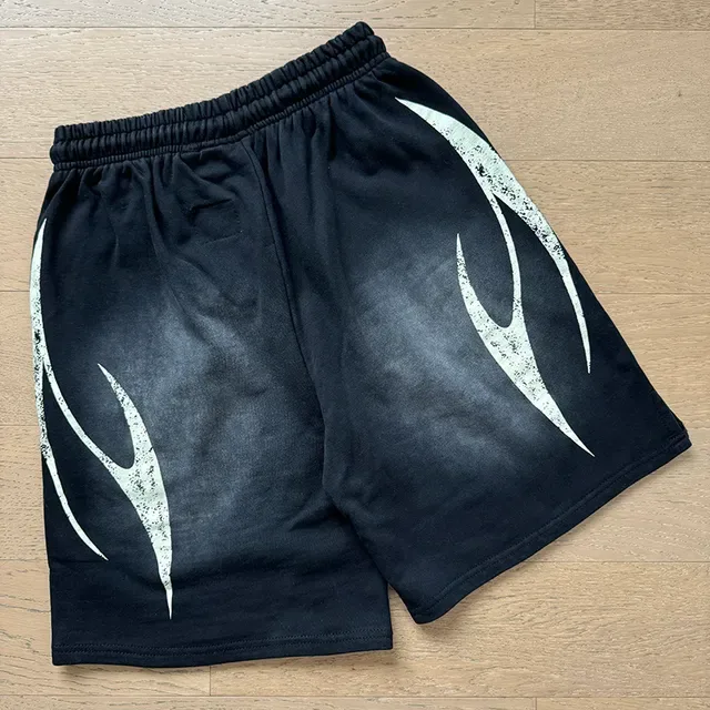 Navy White Elastic Waistband Drawstring Closure Shorts 9
