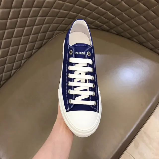 Navy White Low-Top Upper Canvas Shoes 4