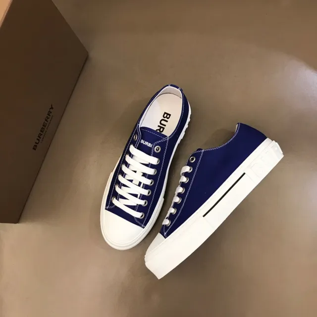 Navy White Low-Top Upper Canvas Shoes 8