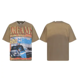 Olive Brown Oversized Graphic-Print T-Shirt