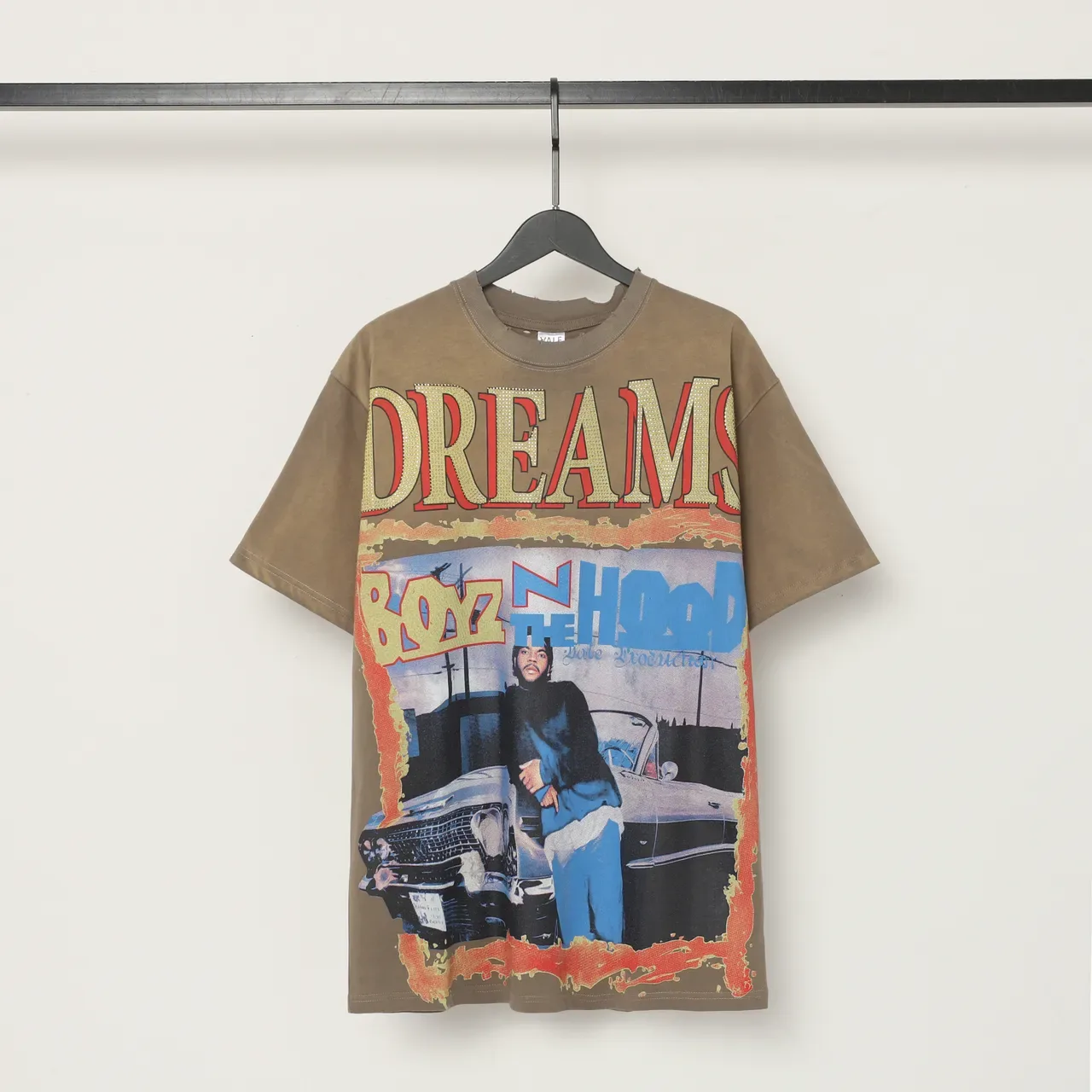Olive Brown Oversized Graphic-Print T-Shirt 2