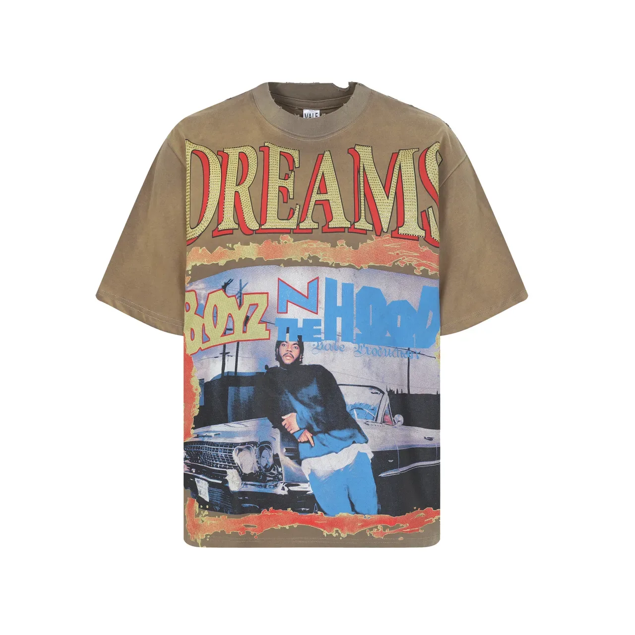 Olive Brown Oversized Graphic-Print T-Shirt 3