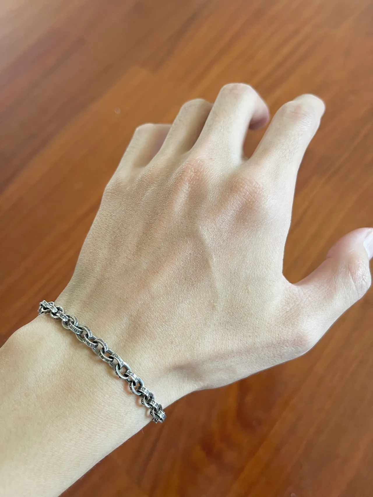 Oxidized Silver-Tone Chunky Oval Link Chain Bracelet 3