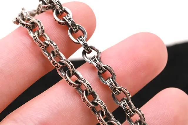 Oxidized Silver-Tone Chunky Oval Link Chain Bracelet 6