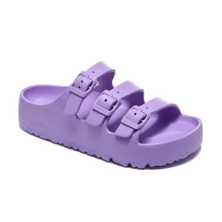Papillio Three-Strap Buckle Slide Purple Casual Sandal