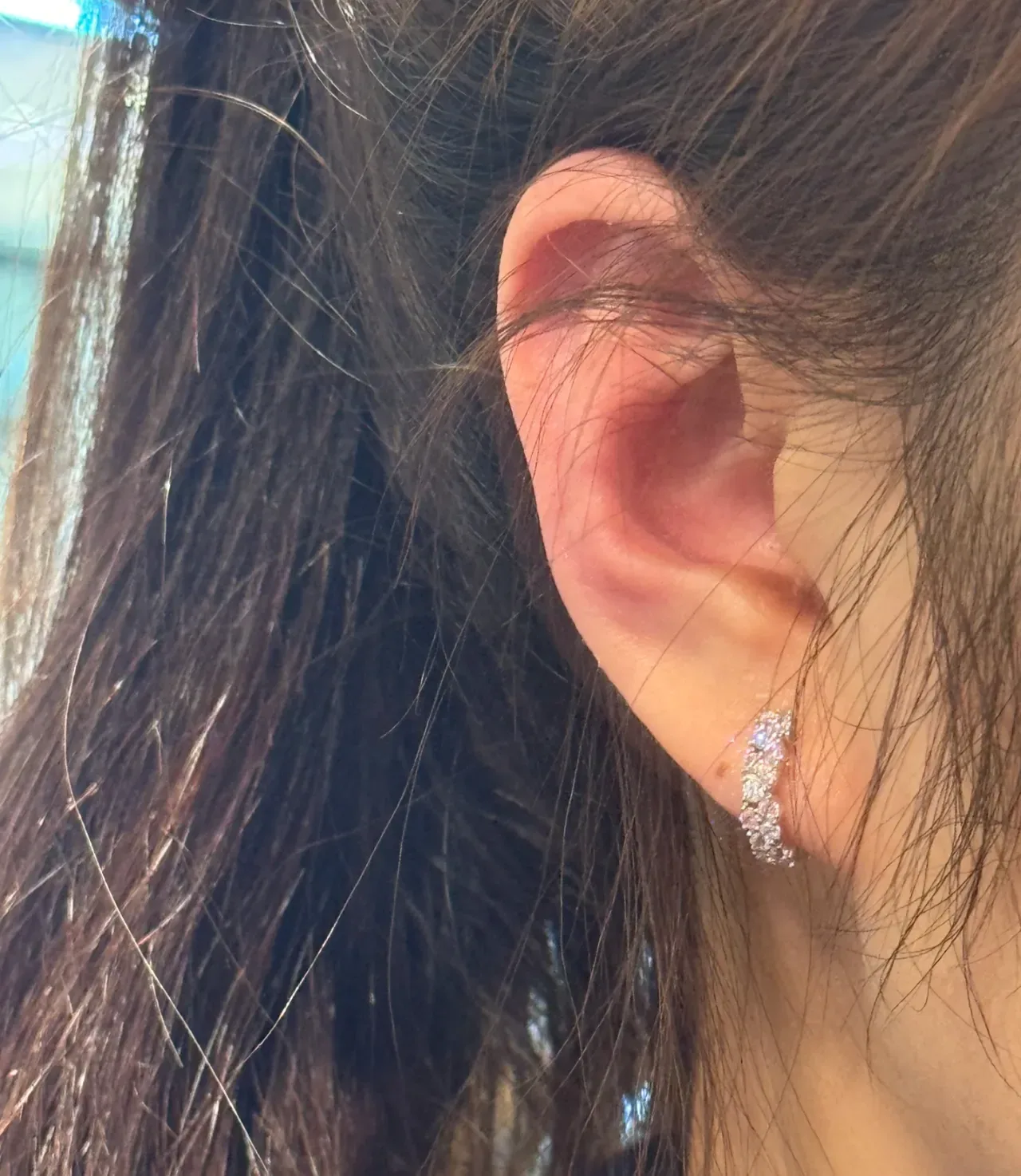 Pavé-Set Crystal Hoop Earrings 3