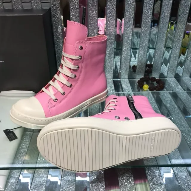 Pink and Cream High-Top Zipper Lifestyle Sneakers 9