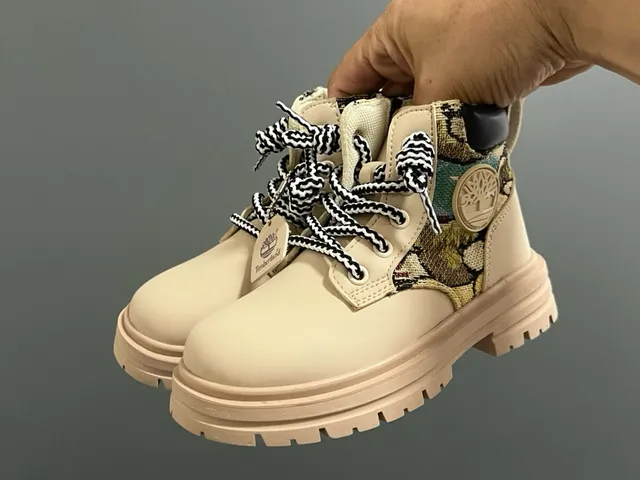 Pink Beige Chunky Lug Sole Work Boot 15