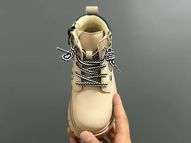 Pink Beige Chunky Lug Sole Work Boot 21