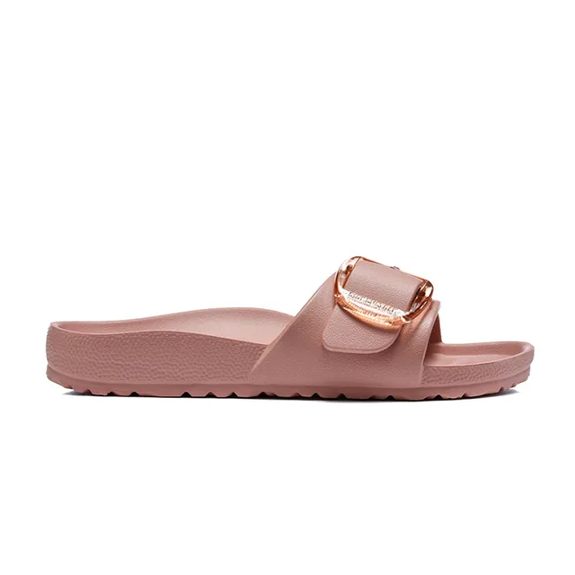 Pink Gold Molded Rubber Single Strap Slippers 6