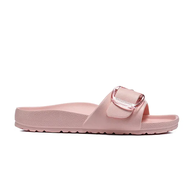 Pink Transparent Molded Construction Single Strap Slippers 6