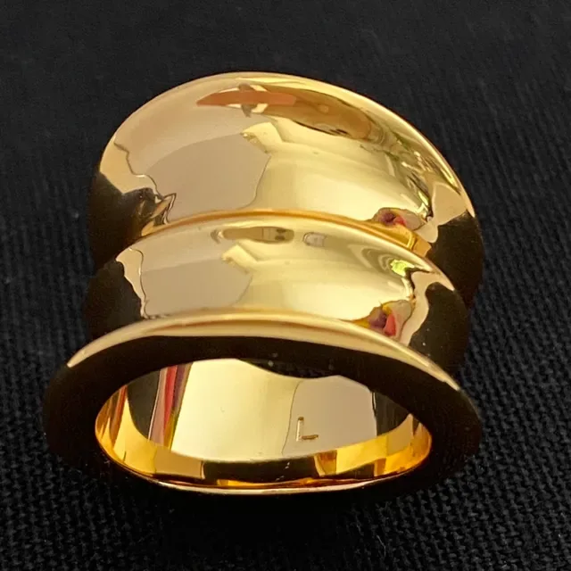 Anel Minimalista Empilhado em Ouro Polido 4