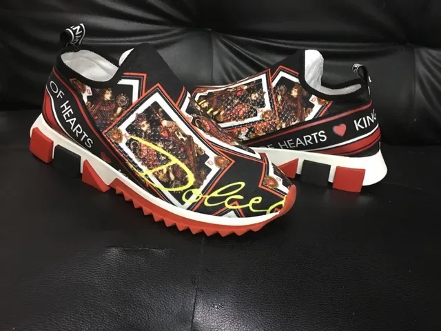 Printed Playing-Card Motif Slip-On Sneakers 3