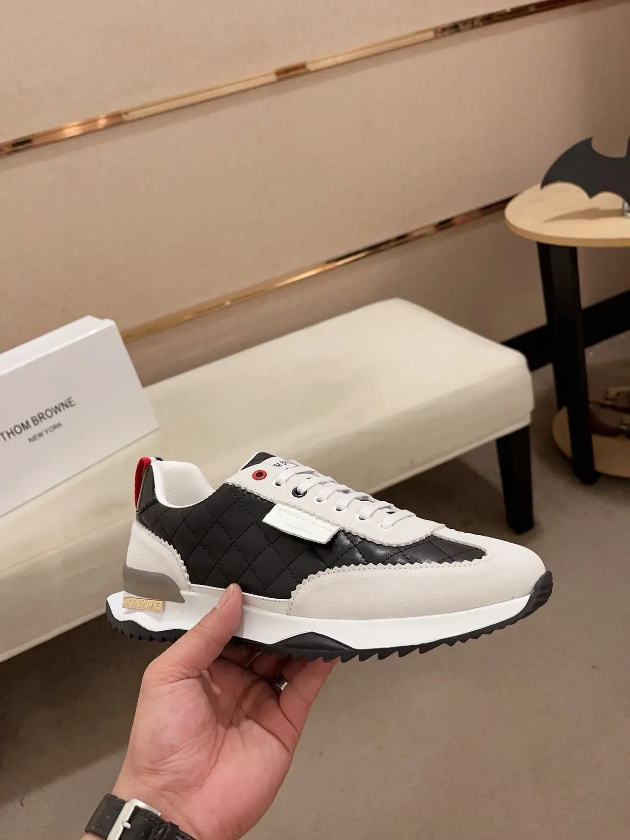 Quilted Black and White Lifestyle Sneaker 4