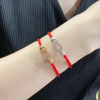 أحمر حبل مضفر Pavé Toggle سوار