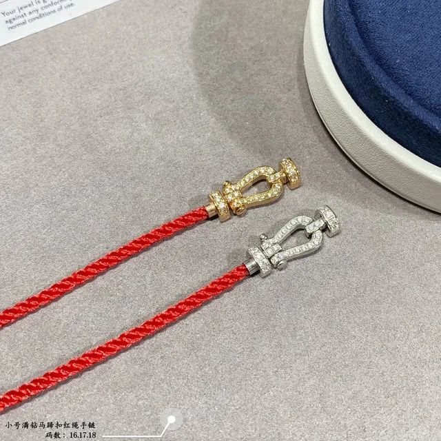 Red Braided Cord Pavé Toggle Bracelets 4