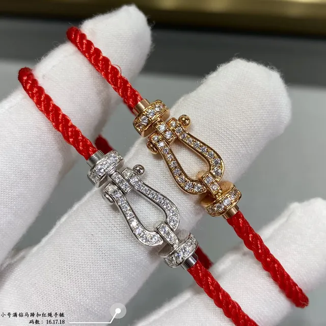 Red Braided Cord Pavé Toggle Bracelets 8