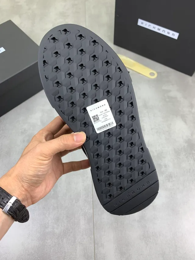 Richmond Black White Leather Platform Sole Sneakers 3