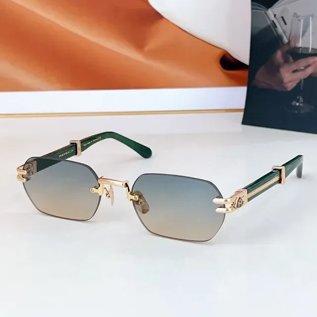 Rimless Gold-Tone Brown Gradient Sunglasses 4
