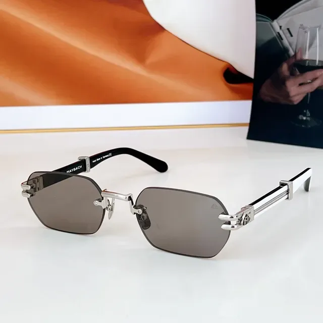 Rimless Gold-Tone Brown Gradient Sunglasses 8