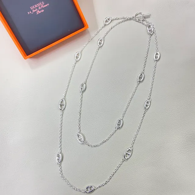Rose Gold Yellow Gold Silver Tone Multi-Strand Oval-Link Toggle Clasp Necklaces 5