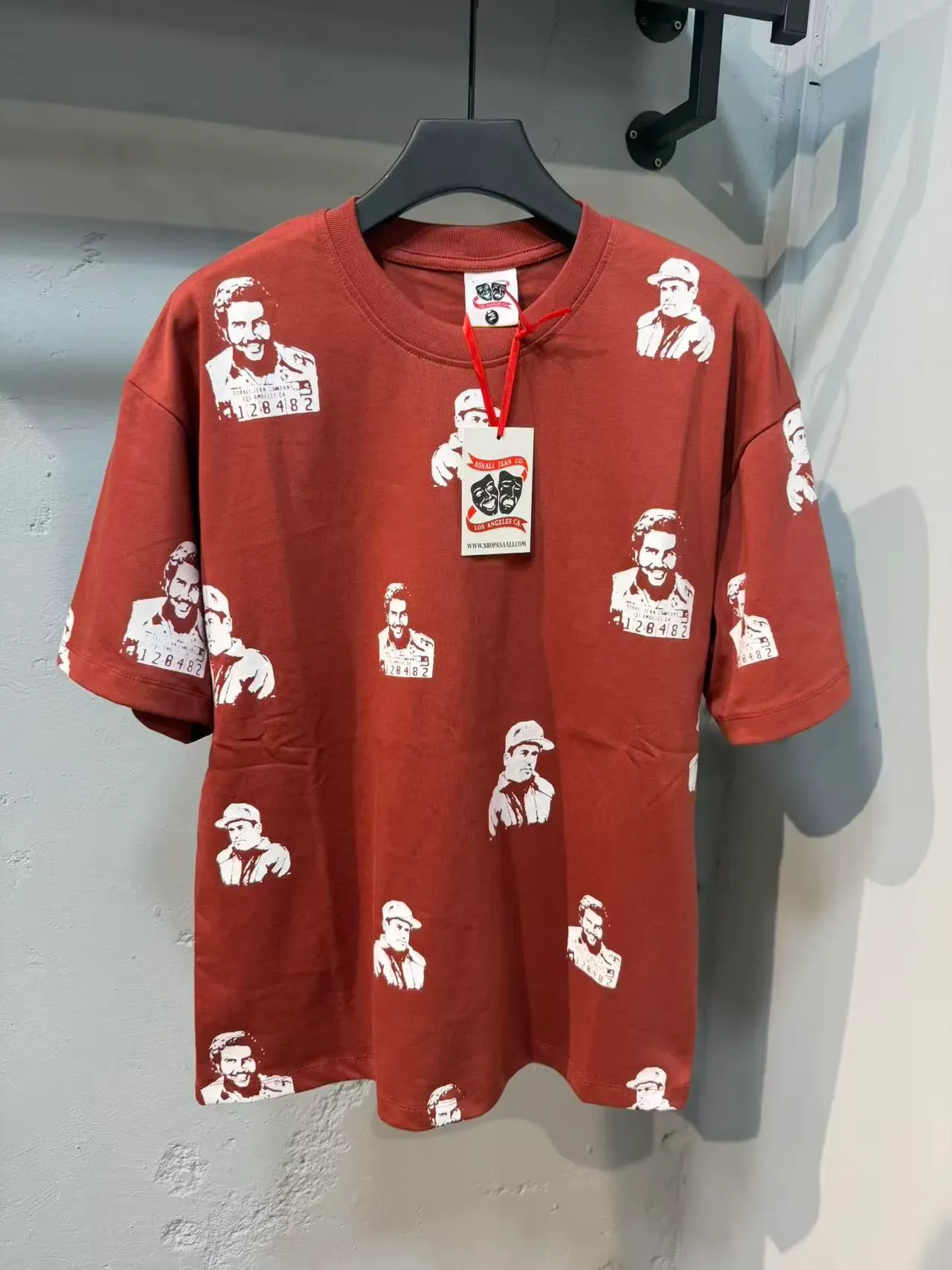 Rust Red All-Over Print Crew Neck Graphic T-Shirt 2