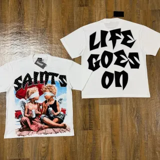 SAINTS Life Goes On 图案印花宽松T恤