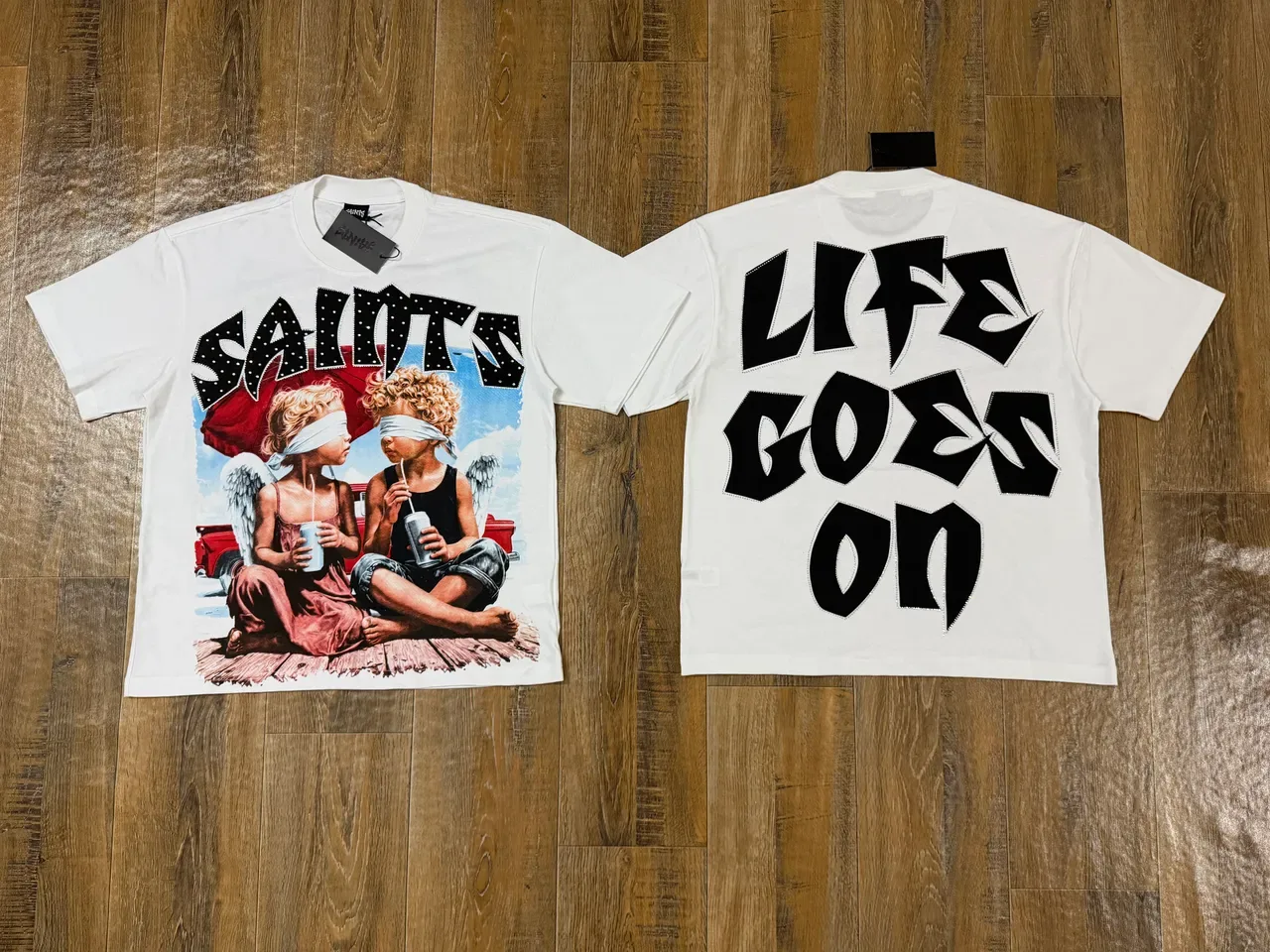 SAINTS Life Goes On Graphic Print Oversized T-Shirt 4