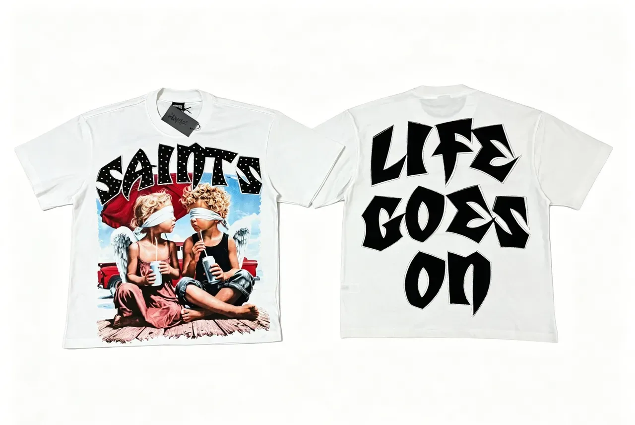 SAINTS Life Goes On Graphic Print Oversized T-Shirt 7