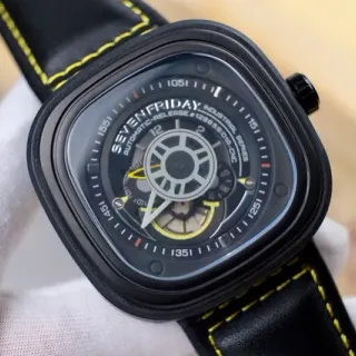 SevenFriday Industrial Series Black and Yellow Mechanical Watch