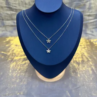 রূপালি নীল স্তরযুক্ত তারাকার পেন্ডেন্ট হার