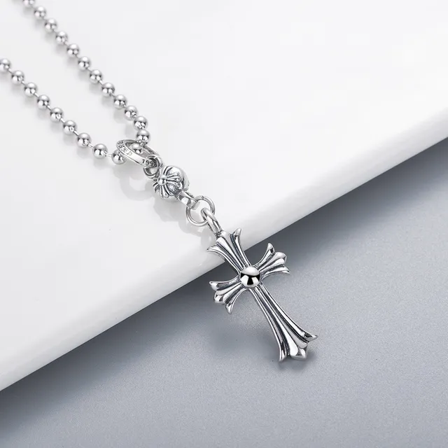 Silver Metal Cross Pendant Necklace 7