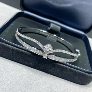 Silver Pavé-Set Dual-Band Bracelet