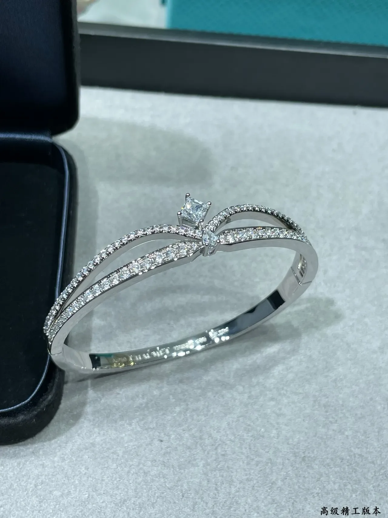 Silver Pavé-Set Dual-Band Bracelet 3